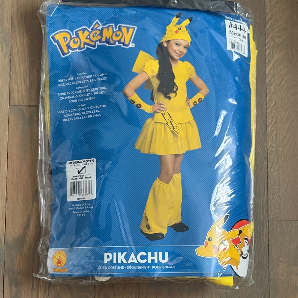 Rubie's Pikachu Yellow Kids Costume Dress Set NWT medium